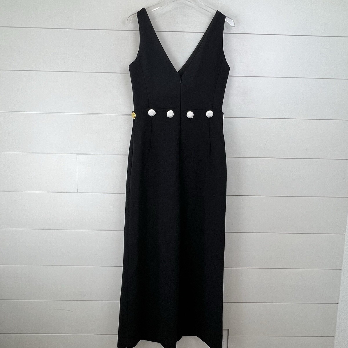 ワンピース TORY BURCH Woman Dress Black 164519 001 NEW TORY BURCH Fremont Jumpsuit 6 Black Cropped Wide Leg