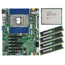 Supermicro H11ssl-i Motherboard + Amd Epyc 7401p Cpu + 4x Samsung 16gb 32gb Memory