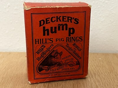 Vintage 50s Deckers Hump Hills Pig Rings No 1 Copperwire w/ Box - Pig Hog