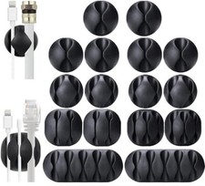 Clips para cables, paquete de 16 soportes para cables autoadhesivos negros,neuvo