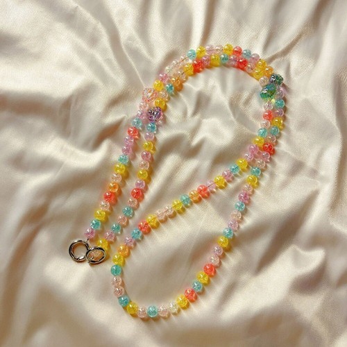 Candy Color Mobile Phone Lanyard Chain Beaded Bag Chain Cell Phone Lanyard - Photo 7 sur 7