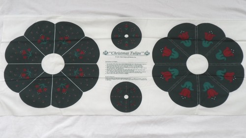 Christmas Wreath Fabric Panel Red Tulip On Green St. Nicole Benartex - 第 1/8 張圖片
