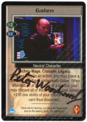 Babylon 5 CCG Crusade Embossed Card Galen Peter Woodward Autograph Signed Thick
