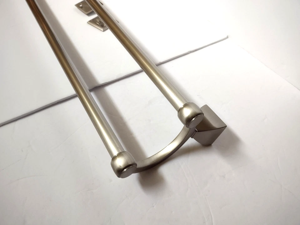 Ginger Motiv Quattro Series 24” Double Towel Rack Bar Satin Nickel  1822-SN - Image 3 of 4