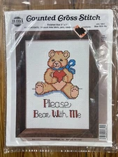 needle magic inc 1851 please bear with me counted cross stitch 5x7 new