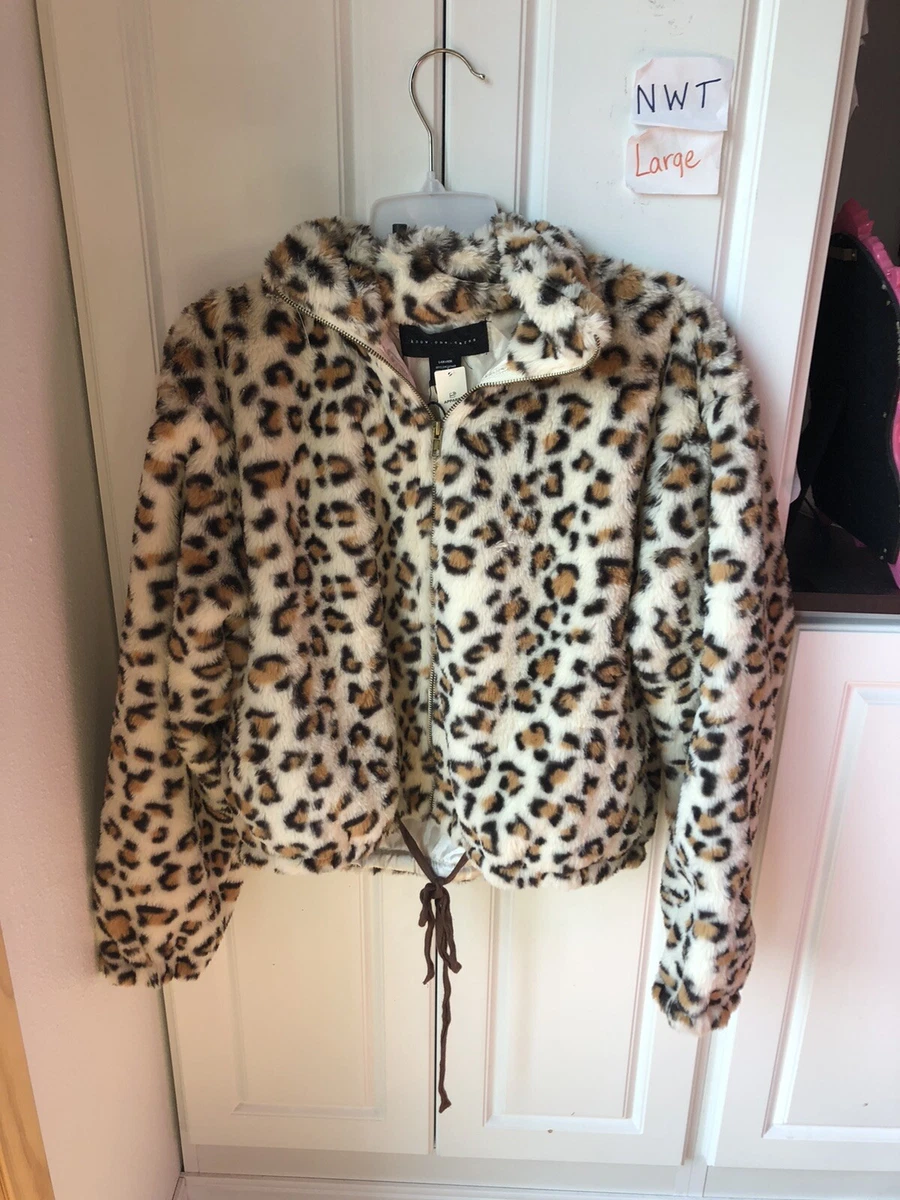 NWT Victoria Secret Pink Large Leopard Fur Jacket”Know One Cares