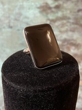 925 Sterling Silver Bold, Unique, Statement ATI Ring Black Onyx