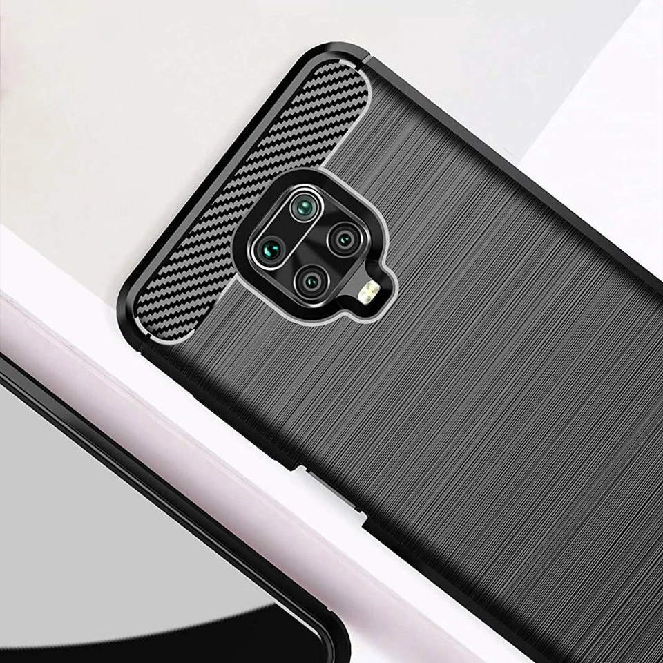 COVER CARBON LOOK per XIAOMI REDMI NOTE 9 PRO / 9S CUSTODIA SILICONE NERO - Immagine 3 di 4