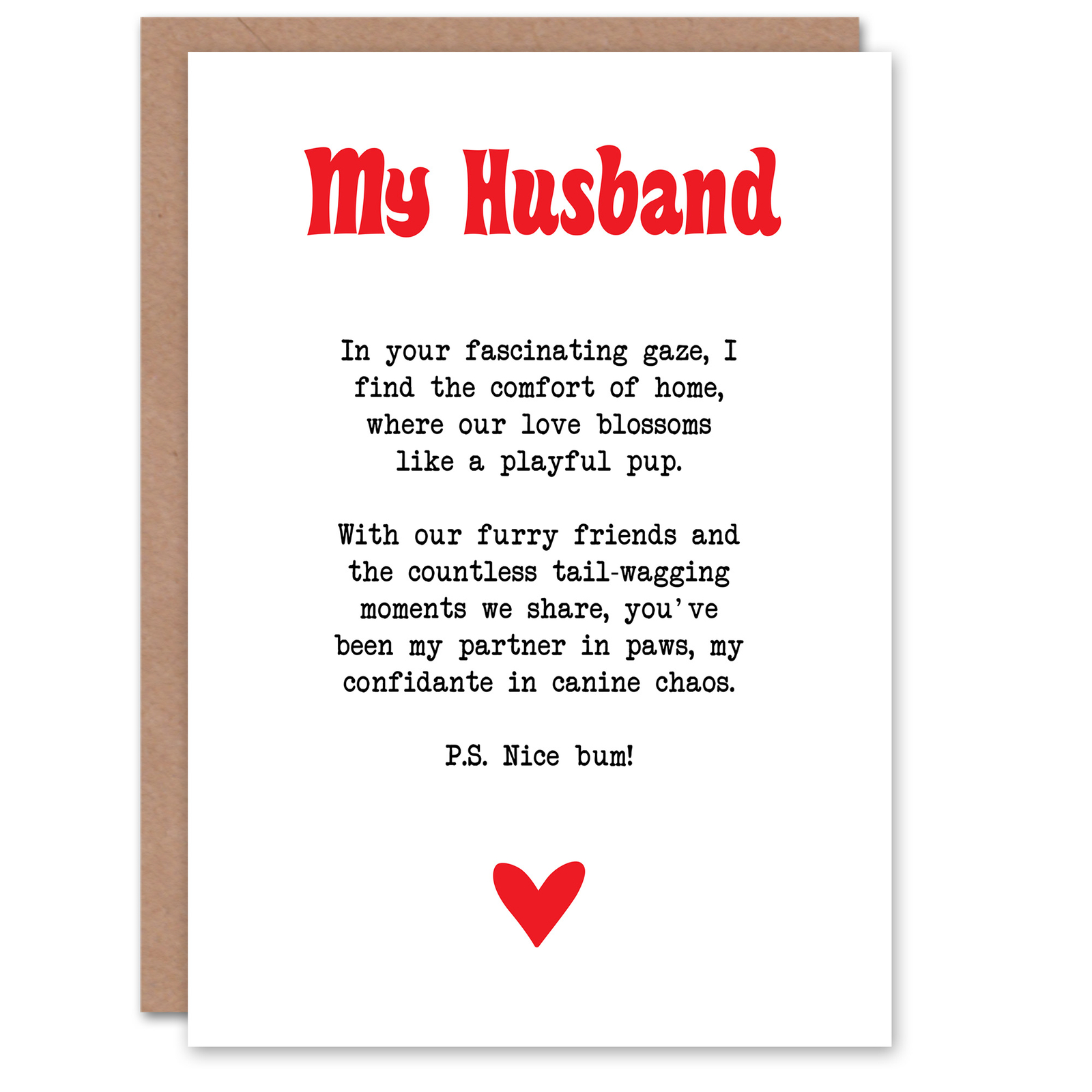 Greeting Card Love Poem Dog Lover Husband Romantic Poetry Fun Anniversary