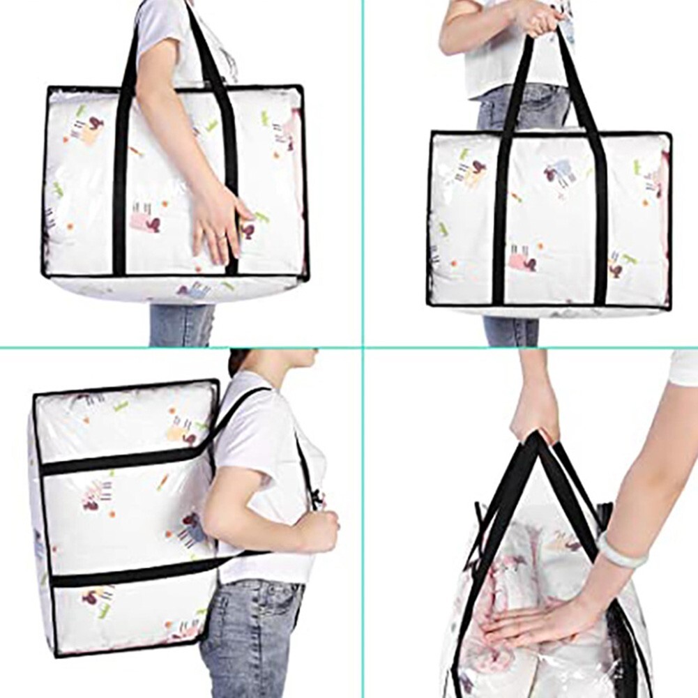 Sturdy Clear Vinyl Blanket Storage Bag with Clear Panels 55L 60x40x25cm eBay