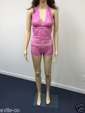 SMALL PINK Frederick's of Hollywood Lingerie STARLIGHT LACE CAMI BOY SHORT NIP