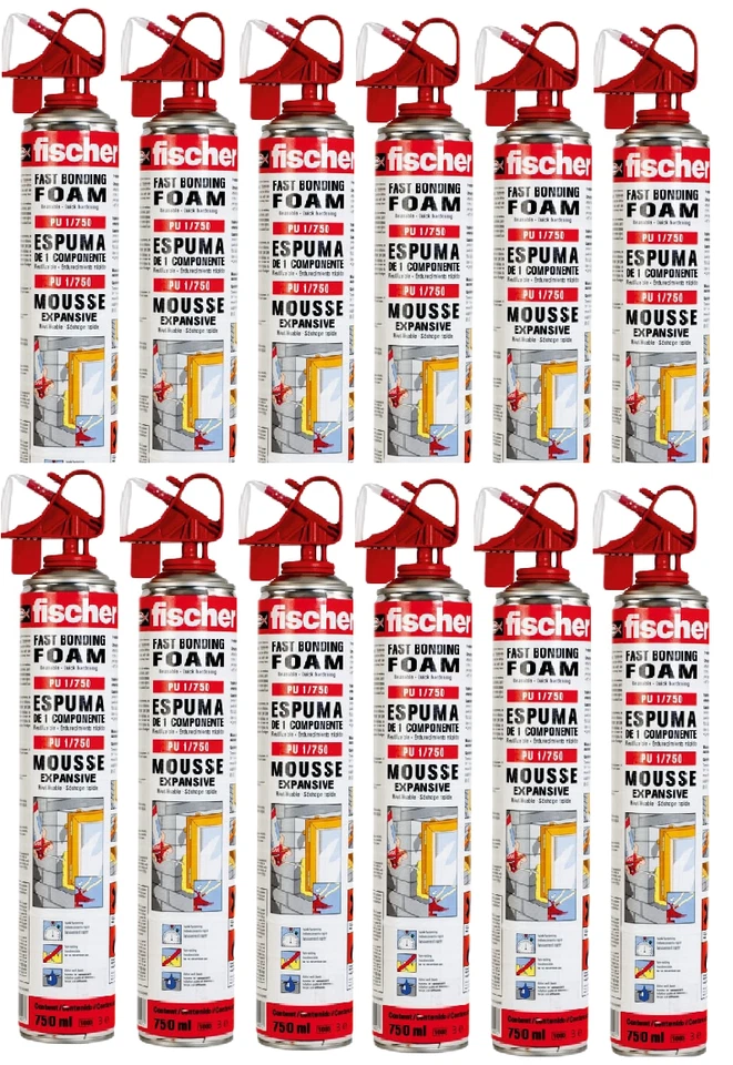 Fischer Fast Bonding Foam Handheld PU1 / 750ml Pack of 12