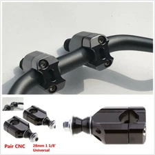 1-1/8" 28mm Universal CNC Motorcycle Handlebar Mount Riser Clamp Aluminium Black