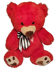 14" Dan Dee Red Bear Pink Heart Plush Stuffed Animal Soft Love Valentine Joy
