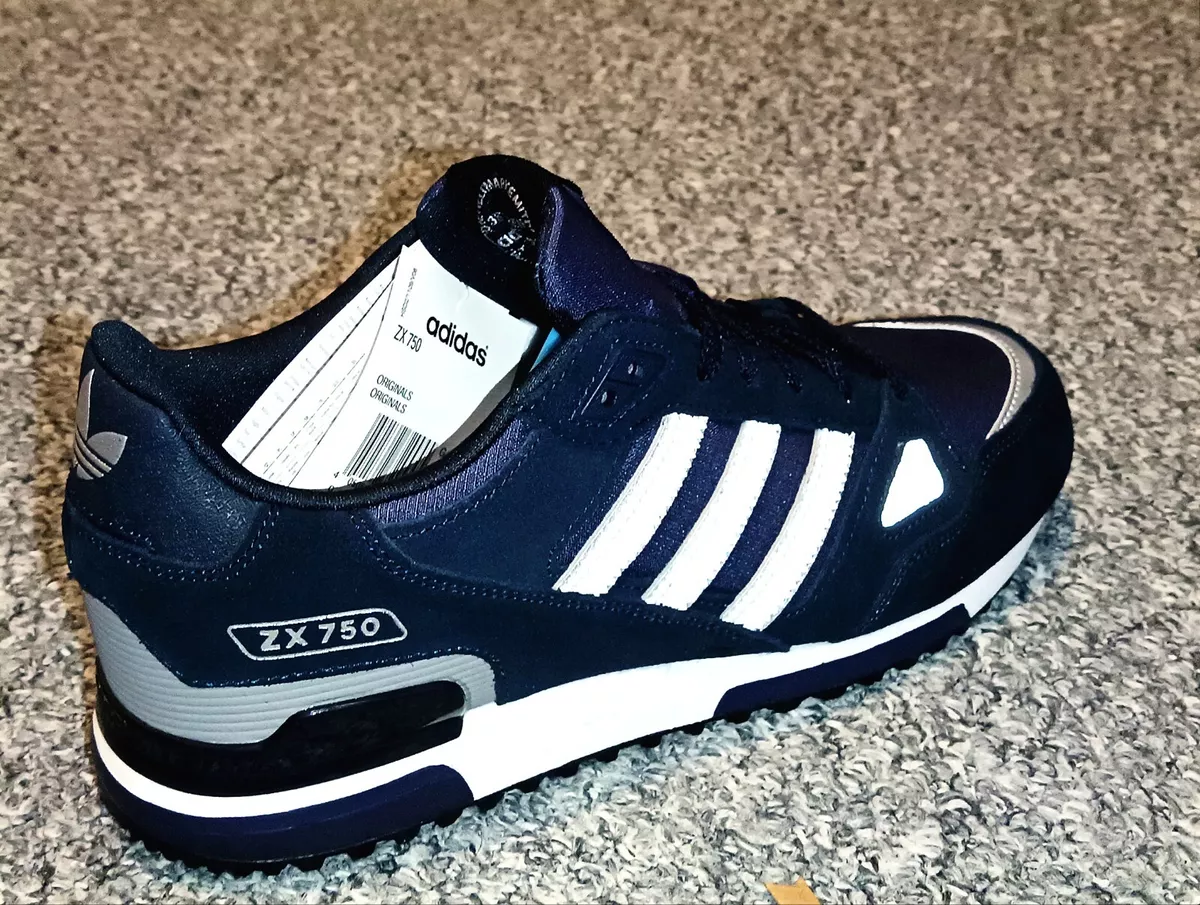 Línea de visión Archivo Experto Adidas Originals ZX 750 G40159, UK Mens Shoes Trainers Sizes 7 to 12 Navy  SALE | eBay