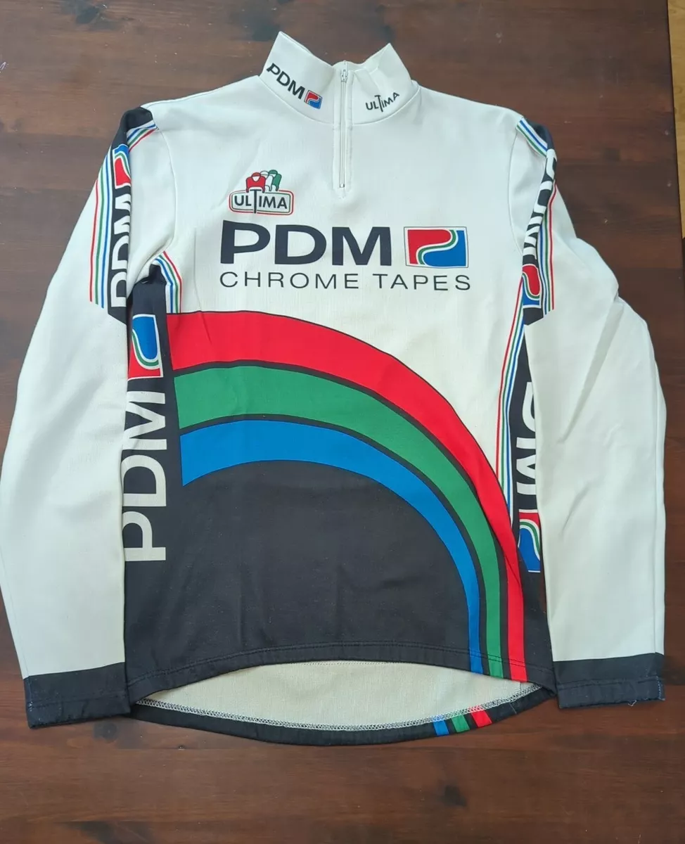 VTG Ultima PDM Chrome Tapes Cycling Team L/S Racing Jersey Sz 3 M? Italy  White