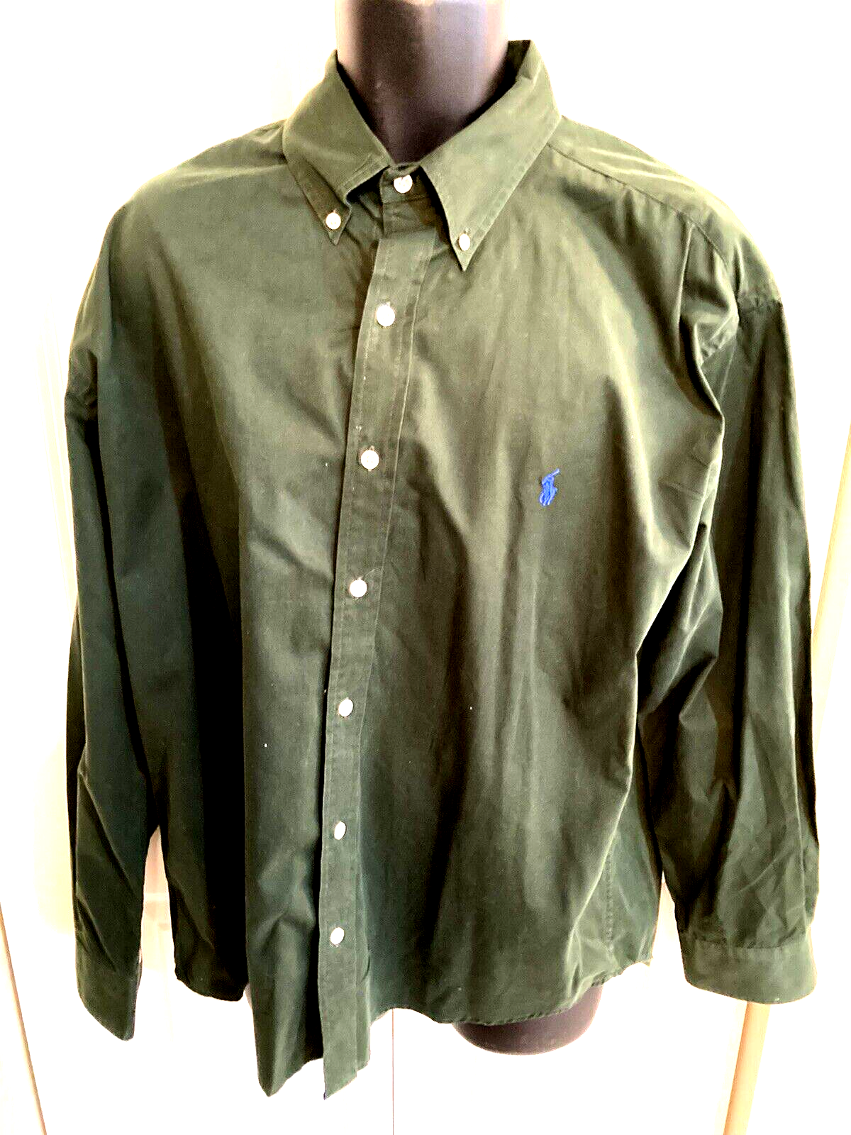 Polo Ralph Lauren XL Dark Green Long Sleeve Cotton Casual or Dress Shirt