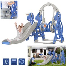 Babyrutsche Kinderrutsche Spielplatz Gartenrutsch mit Schaukel & Basketballkorb