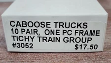 Tichy Train # 3052 - Caboose Trucks 10 Pair One Piece Frame with Wheels HO Scale