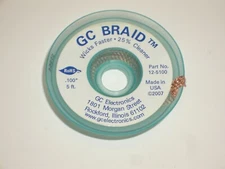 GC ELECTRONICS 12-5100 5FT 0.100" DESOLDERING BRAID SOLDER REMOVER WICK
