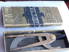 Old Eagle Pencil Co. Eagle Compasses w/Graduated Measuring Arc w/Original Box