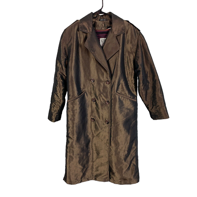 Vintage Norbert Nel Metallic Double Breasted Long Trench Coat