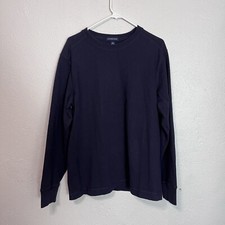 Vintage Land's End Heavyweight Crewneck Sweatshirt Size Medium Navy Blue