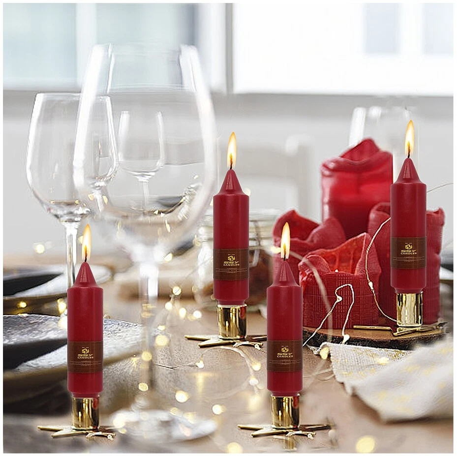 Pacote com 8 velas vermelhas de Halloween 5 polegadas pilar cônico sem perfume - Imagem 2 de 4