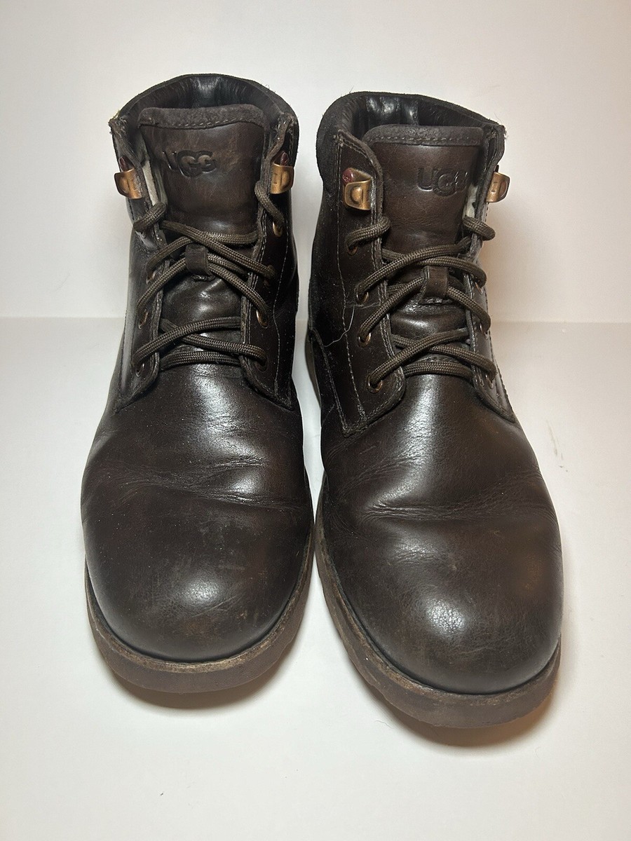 Ugg Brown Leather Laced Boots US11 ($200) Ugg Brown Leather Laced Boots US11 ($200) | eBay main image 3