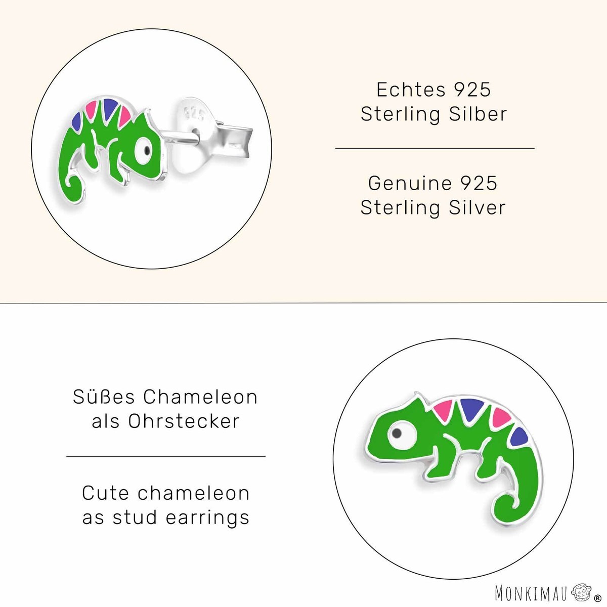 Monkimau Mädchen Ohrringe – Drachen-Motiv Aus 925 Sterling Silber, Hypoallergen & Sicher
