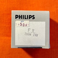 EJL 200W 24V Projection Lamp Bulb Dichroic Reflector Philips NOS NIB Vintage