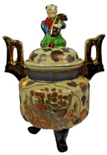 ANCIEN VASE BRULE ENCENS PARFUM EN CÉRAMIQUE - ASIE -