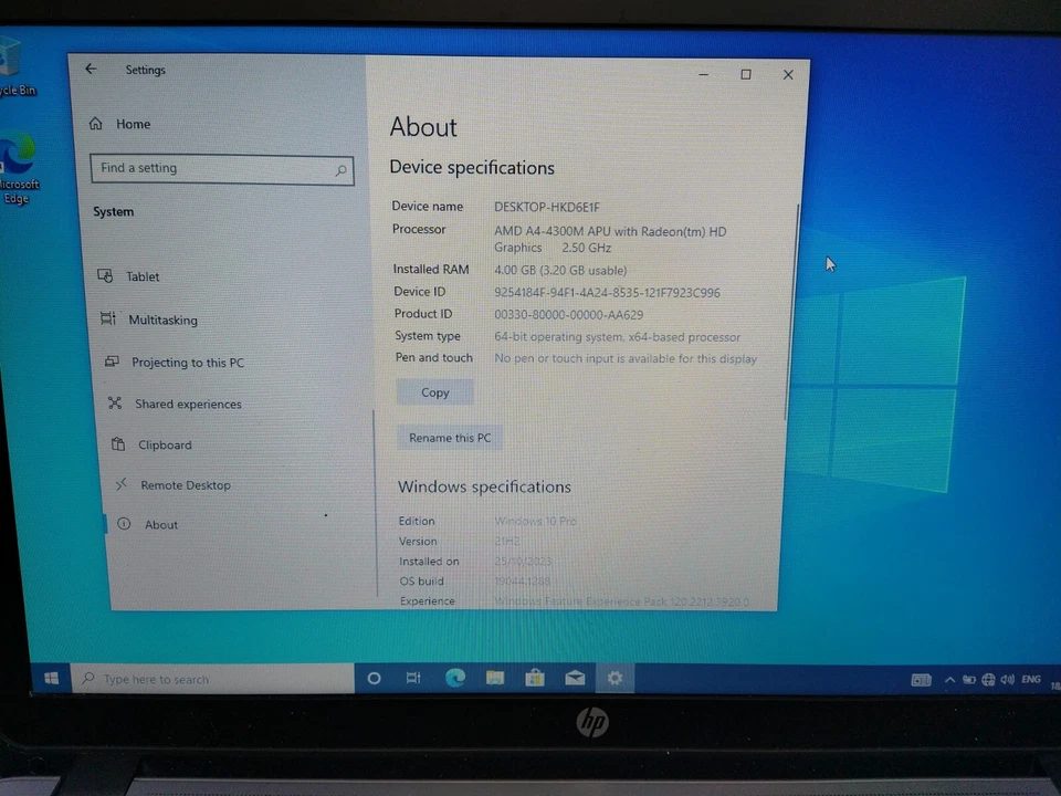 HP ProBook 455 G1 500GB 4GB RAM AMD A4-4300M *MISSING KEY* - Image 2 of 4