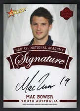 2014 AFL FUTURE FORCE RED SIGNATURE CARD - FFRS19 Mac BOWER (SOUTH AUST) #182