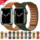 For Apple Watch Strap Leather Link Band ULTRA 9 8 7 SE 6 5 4 38/40/41/44/45/49mm