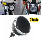 7inch Motorcycle Headlight Housing Shell For Harley Cafe Racer Bulb Bucket Mount