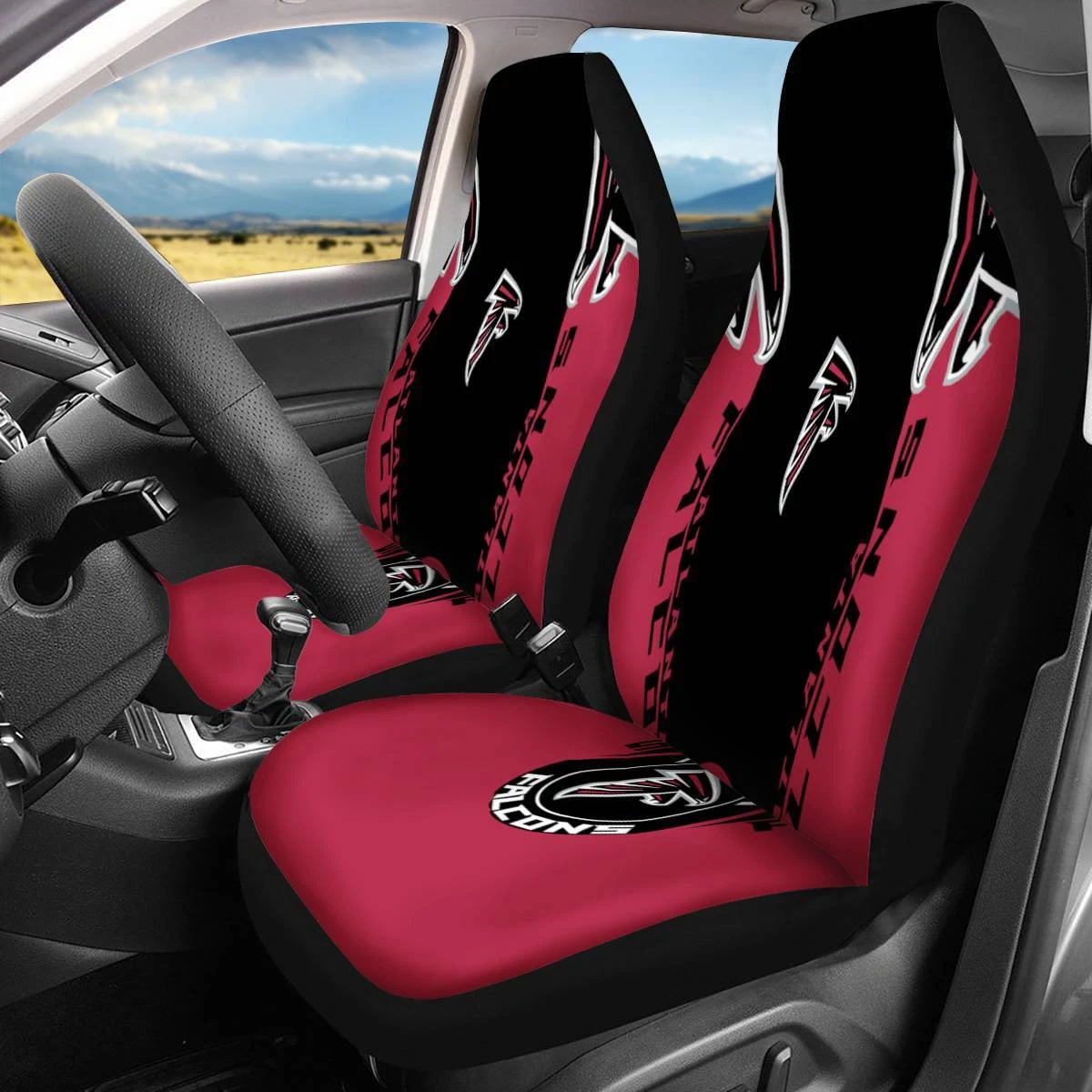 Car Seat Cover Seat Protector 2Pc with Atlanta Falcons