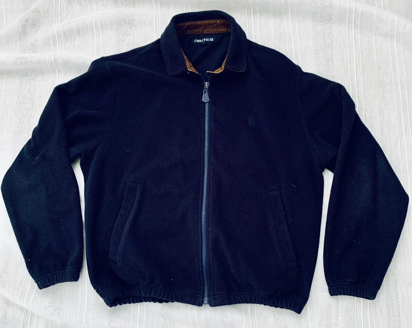 Nautica Men’s Size M Thermal Fleece Full Zip Jacket Blue