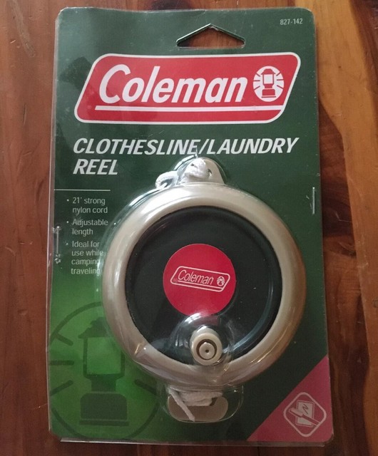 Coleman Clothesline Laundry Reel Retractable 21ft Nylon Cord adjustable