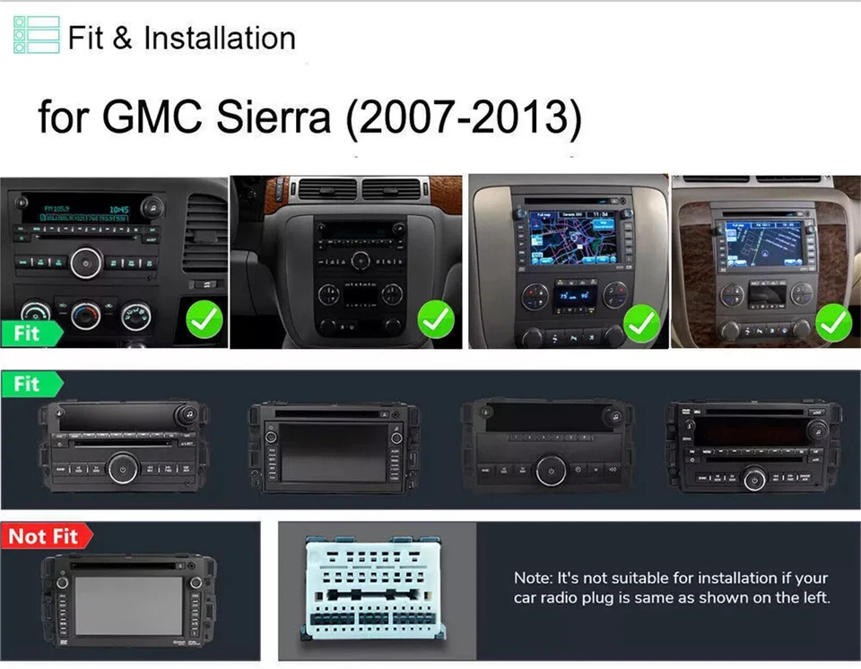 For 2007-2013 GMC Sierra 1500 2500 3500 Android 14 Car Carplay Radio GPS Navi BT - Image 2 of 4