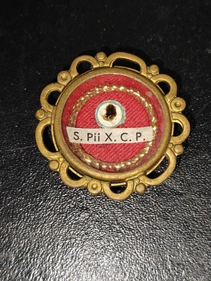 #ad CATHOLIC POPE PIUS X ST. PIUS THE TENTH RELIC S. PII X.C.P. PENDANT WITH SEAL $300.00