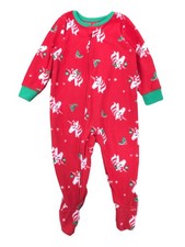 Carters Infant  Toddler Girls Red  Green Unicorn Holiday Blanket Sleeper 18m