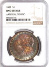 1889 Morgan Silver Dollar $1 NGC Certified UNC Details-Artificial Toning