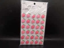 The paper studio la petitees Pink Strawberries 3D stickers 30pc