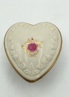 Vintage Lenox Rhodora Ivory Porcelain Heart Shaped Trinket Box w/ Gold Trim — photo 1