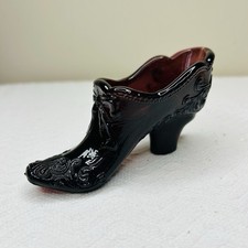 VTG Mosser Amethyst Purple Art Glass Shoe Sli...