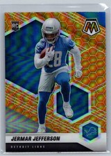 Jermar Jefferson 375 2021 Mosaic Rookie Honeycomb Rookie Detroit Lions Card. rookie card picture