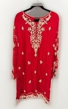 Agha Noor Red Embroidered Women's Kurta with Detailed Embroidery for Women