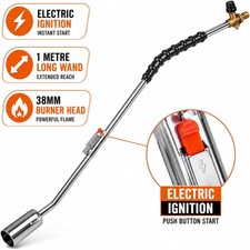 Heavy Duty Roofing Torch Wand with Electric Ignition 1m Roofers Gas Torch Burner