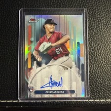Cristian Mena 2025 Topps Finest Rookie Refractor Auto FA-CME Diamondbacks MLB 